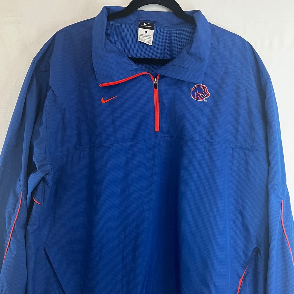 Nike Storm-FIT Boise State Broncos Quarter Zip Windbreaker Jacket Blue Mens L